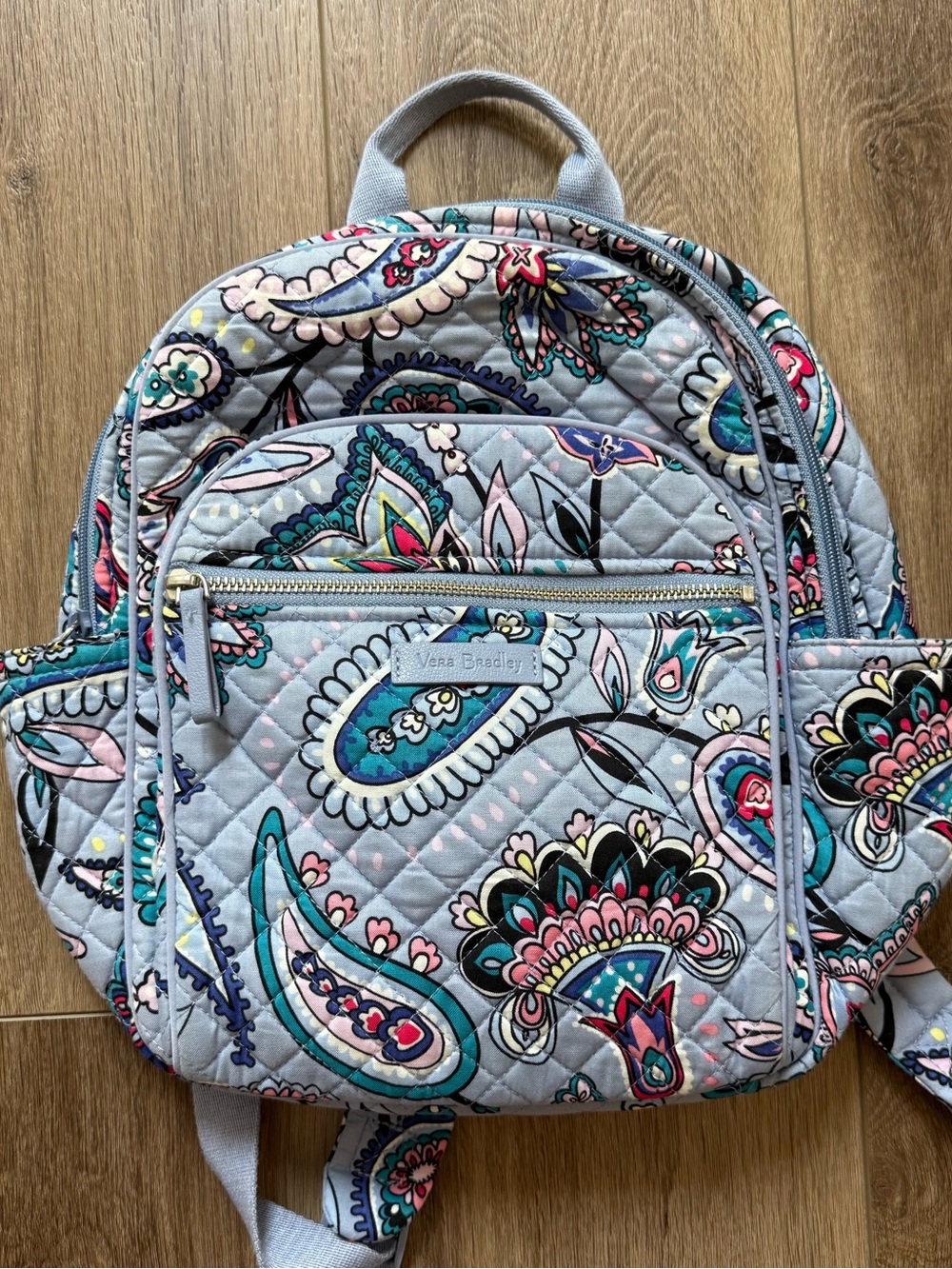 Vera Bradley Light Blue Makani Paisley Iconic Campus Women’s Mini Backpack